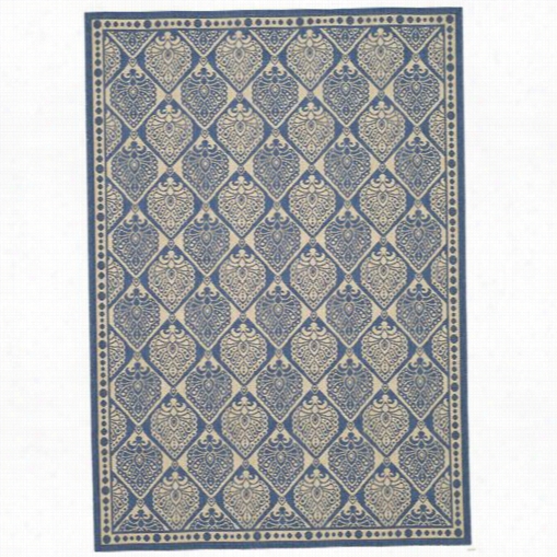 Safavieh Cy5149c Courtyard Polypropylene Machnie Made Blue/ivory Rug