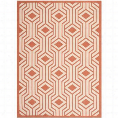 Safaavieh  Cy6113-231 Courtyard Polypropylene Power Loomed Beige/terracotta Rug