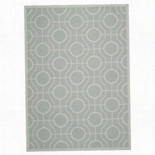 Safavi Eh Cy6115-312 Courtyard Polypropylene Power Loomed Aqua/light Grey Rug