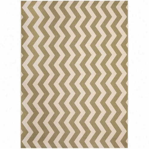 Safaviieh Cy6245244 Courtyard Polpropylene Machine Made Green/beige Rug