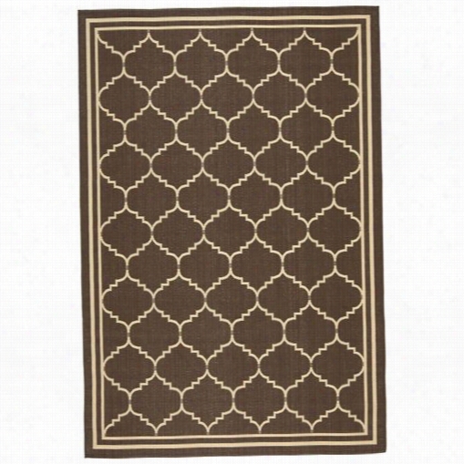 Safavieh Cy6889-204 Courtyard Polypropylene Machine Made Chocolate/creamrug