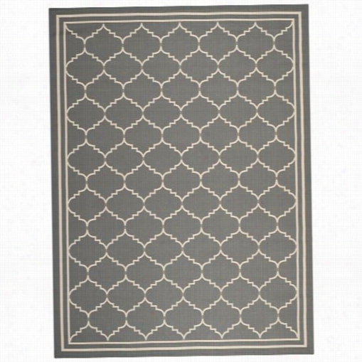 Safavieh Cy6889-246 Cohrtyard Polypropyllene Power Loomed Grey/beige Rug