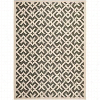 Saafvieh Cy6915-216 Courtyard Polypropylene Tool Made Negro/beige Area Rug