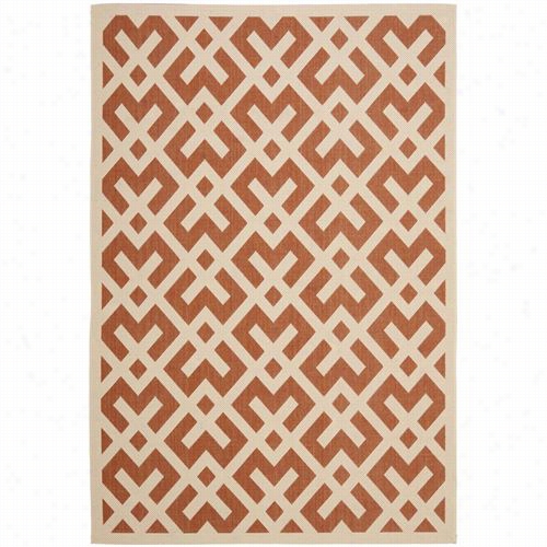 Sfaavieh Cy6915-231 Courtyard Polypropyle Ne Machinery Mad Terracotta/bonne Area Rug