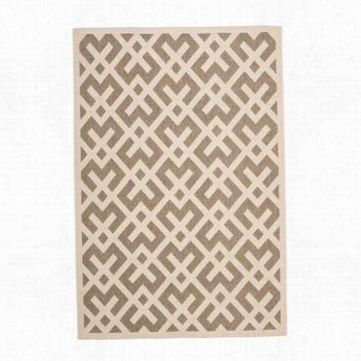 Saafavieh Cy6915-232 Courtyard Polypropyene Machine Made Brown/bone Area Rug