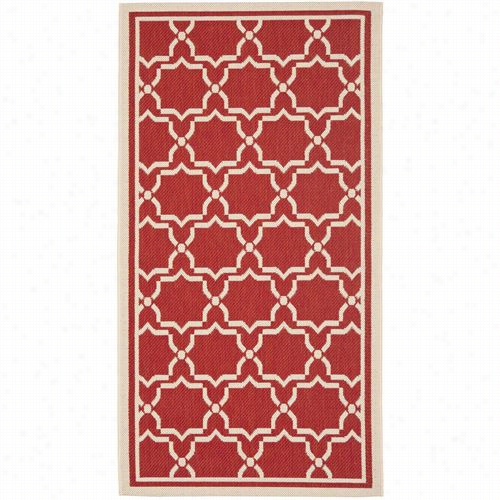 Safavieh Cy6916-248 Courtyard Polypropylene Mavhine Made Red/bone Areea Rug