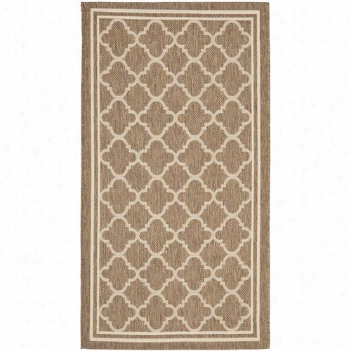 Safavieh Cy6918-242 Couurtyard  Polypropylene Machine Made Brown/bone Area Rug