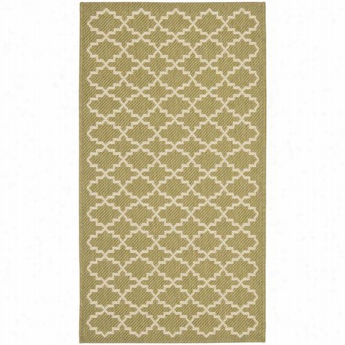 Safavieh Cy6919-24 4court Oplypropylene Machine Made Green/beige Area Rug