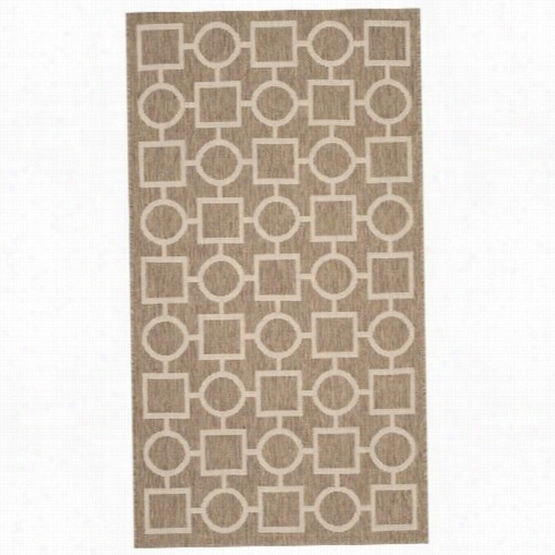 Safavieh Cy6925-242 Courtyard Polypropylene Machine Made Brown//bone Area Rug