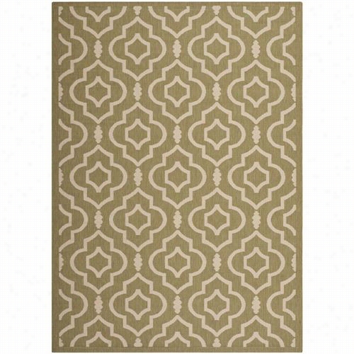 Safavieh Cy6927-24 4courtyard Polypropylene Machine Made Green/beige Area Rug