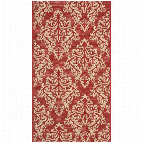 Safavieh Cy6930-28 Courtyard Polypropylene Machine Made Red/cree Area Rug