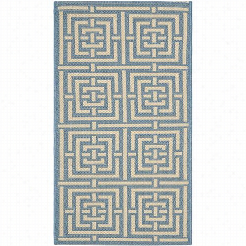 Safavieh Cy6937-23 Courtyard Poypropylene Machine Made Blue/bnoe Area Rug