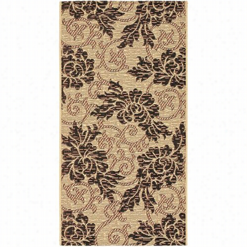 Safavih Cy6957-16-3 Courtyard Polypropylrne  Machinemade Creme/black Area Rug