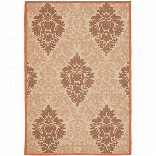 Safavieh Cy7133-11a7 Courtyard Polypropylene Machine Made Cream/terracotta Area Rug