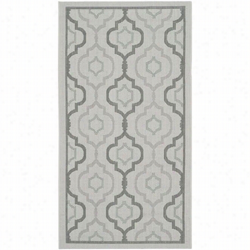 Safavieh Cy7938-78a18 Courtyard Polypropylene Power Loomed Light Grey/anthacite Area Rug