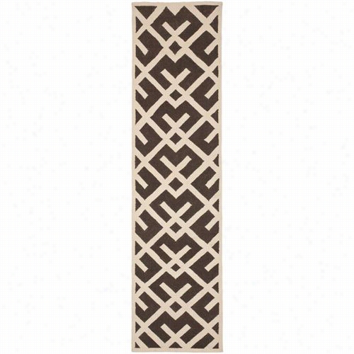 Safavieh Dhu552c Dhurries W Ool Lfatweave Black / Ivory Area Rug