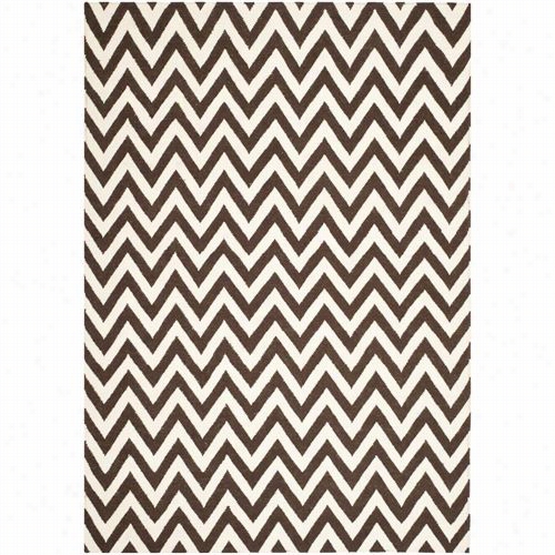 Safavieh Dhu557d Dhurries Hand Wooven Flat Weave Brown/ivory Area Rug