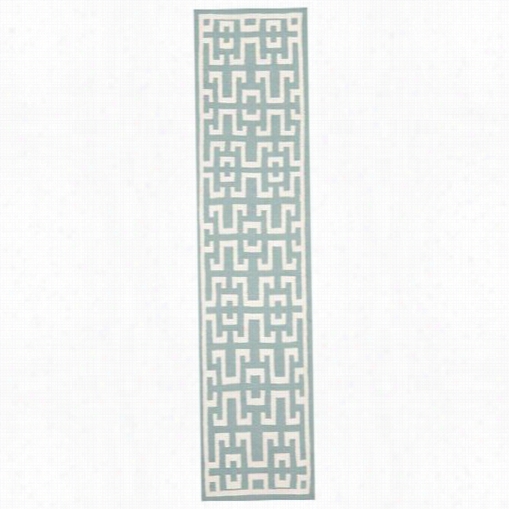 Safavieh Dhu621a Dhurries Wool Flatweave Seafoam/ivory Area Rug