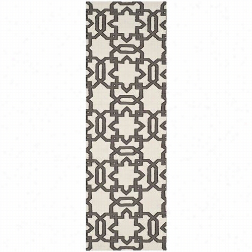 Safavieh Dhu751a Dhurries Wool Flatweave Ivory/grey Area Rug