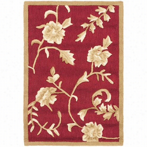 Safavieh Ezc415a Durarug Polypropyleneolefin Hand Hooked Red/gold Rug