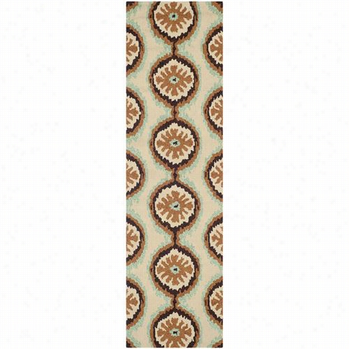 Safavieh Frs48 6c Four Seasons Polypropyle Ne Hand Hooked Beige/green Rug