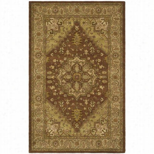 Safavieh Hg345a Heritage Wool Hand Tufted Rust/gold Rug