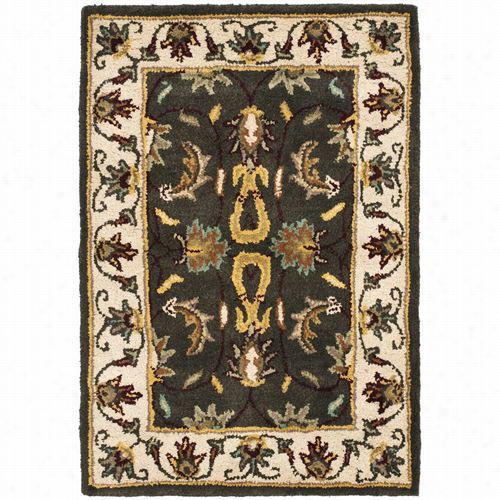 Safavvieh Hg819a Heritage Wool Hand Tufted Black/ivory Rug