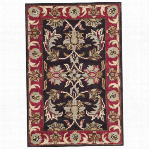 Saaaviieh Hg951a Heritage Wool Hand Tufted Chocolate/red Rug