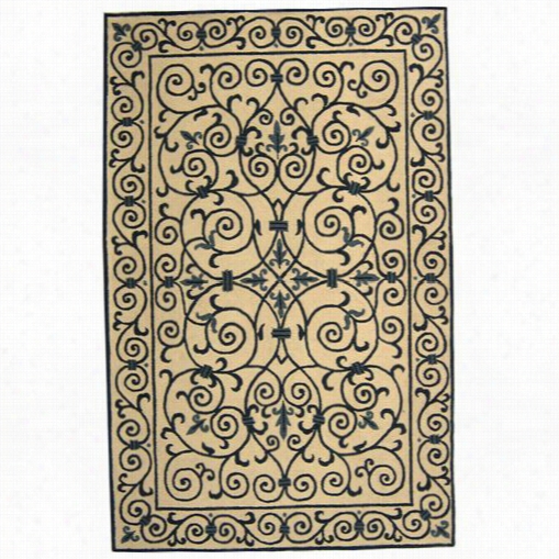 Safavieh Hk11i Chelsea Wool Hand Hooked Ivory/dark Blue Rug