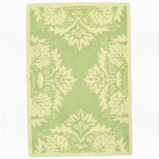 Safavieh Hk359b Chelsea Wool Give  Hoooked Green/beige Rug