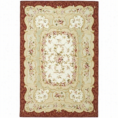 Safavieh Hk73a Chelsea Wool Hand Hoked Ivory / Burgundy Area Rug