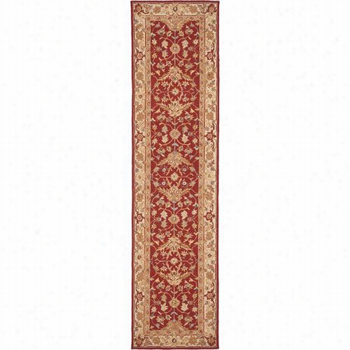 Safavieh Hk751a Chelsda Wool Hand Hooked Red/ivory Rug