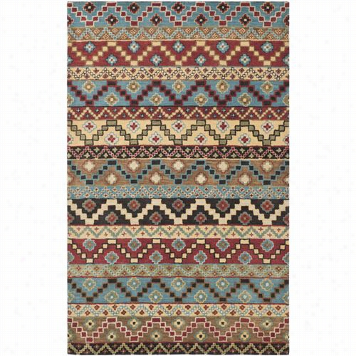 Safavieh I Mr508a Isaac Mizrahi Wool Pile Hand Tufted Blue/multi Rug