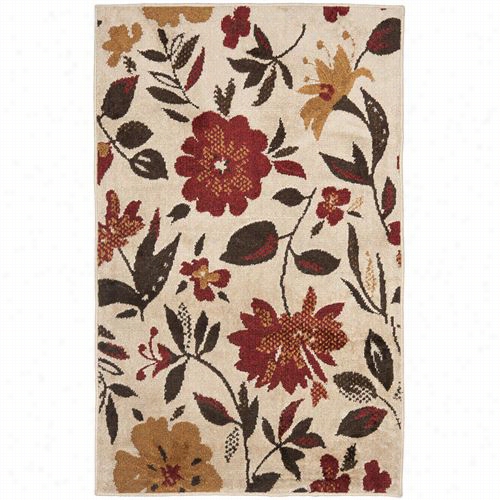 Safavieh Kas112a Kashmir Wool Power Loomed Ivory/red Rug