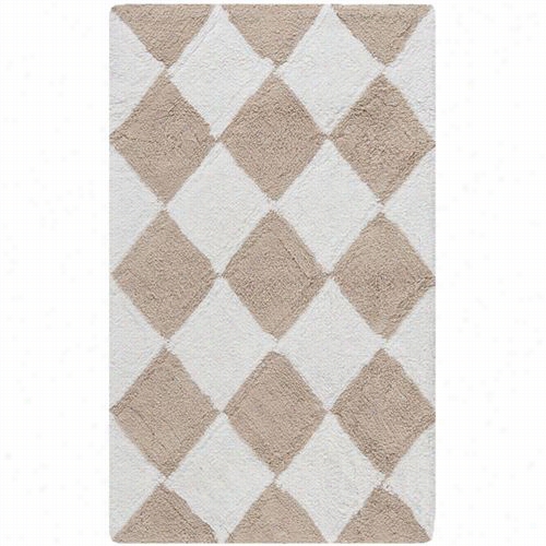 Safavieh Pmb639c Plush Master Bath Cotton Power-loomed Cream/beige Area Rug