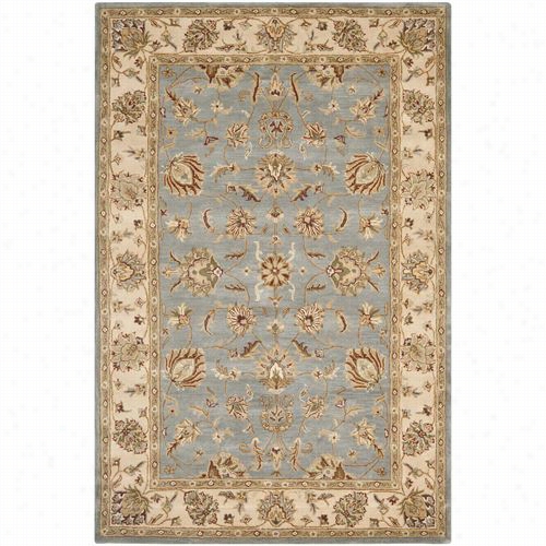 Safavieu Roy343b Royalty Wool Hand Tufted Blue/beige Rug