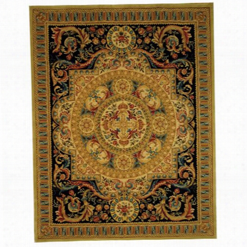 Safaiveh Sav205a Savonnerie Wool Hand Tufted Beige / Back Area Rug