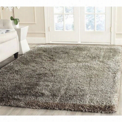 Safavieh Sbs570b South Beach Sh Ag Polyester Pile With Lurexh And Tufted Silver Rug