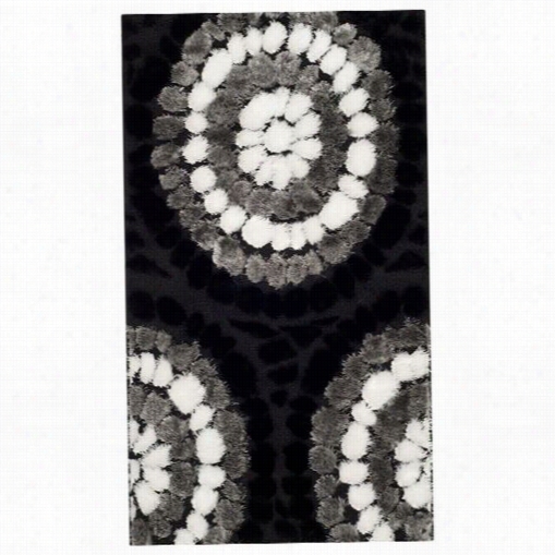 Safavieh Sg357-9091 Miami Shag Polypropylene Power Loomed Black/multi Rug