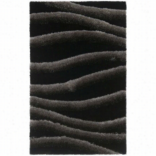 Safavieh Sg551e Shag Polyester And Polypropylene Hand Tufted Black/grey Rug