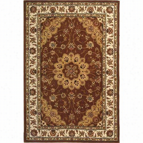 Safavieh Td610d Traditions Wool And Silk Hand Tuftde Tan/ivory Rug