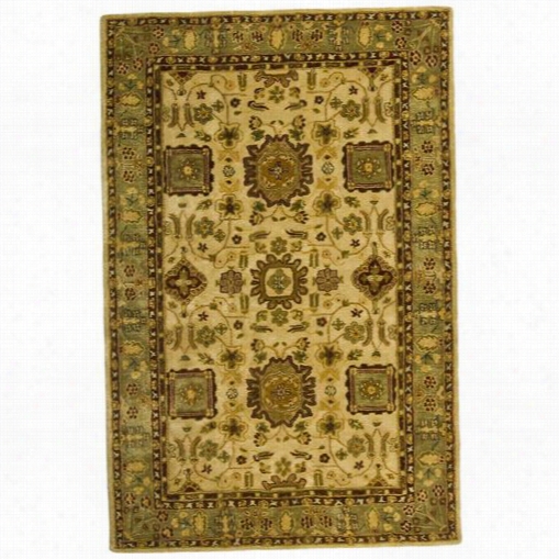 Safavieh Tjm106a Taj Mahal Wool Hand Tufted Ivory / Green Area Rug