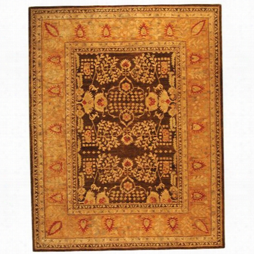 Safavieh Tjm107a Taj Mahal Wool Hand Ttufted Beown/  Gold Are Rug