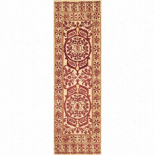 Safavieh Tjm117a Taj Mahal Wool Hand Tufted Light Gold/red Rug