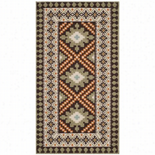 Safavieh Ver099-0724 Veranda Polyp Ropelene Power Loomed Chocol Ate/terrac Otta Rug