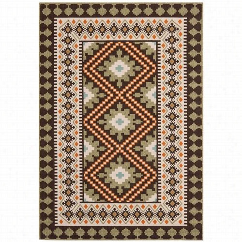 Safvaieh Ver09-0725 Veranda Polypdopylene Powerloomed Chocolate/terracotta Rug