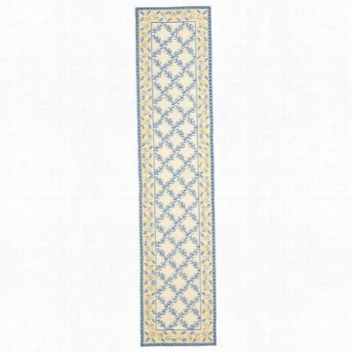 Safaviehh Wil326a Wiltno Wool Hand Hooked Ivory/blue Rug