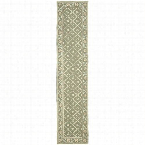 Safavieh Wil334b Wilton Wool Hand Hooked Green/ivory Rug