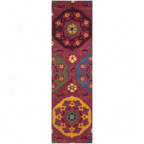 Safavieh Wyd985a Wyndham Owol Hand Tuftd Red/multi Rug