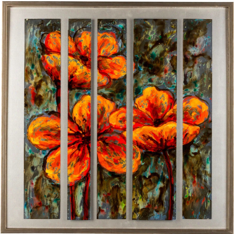 Cooper Classics Orange Flowers Painting